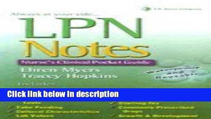 Books LPN Notes Nurse`s Clinical Pocket Guide Full Online