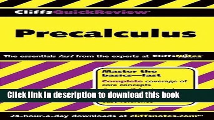 PDF  CliffsQuickReview Precalculus (Cliffs Quick Review (Paperback))  Free Books