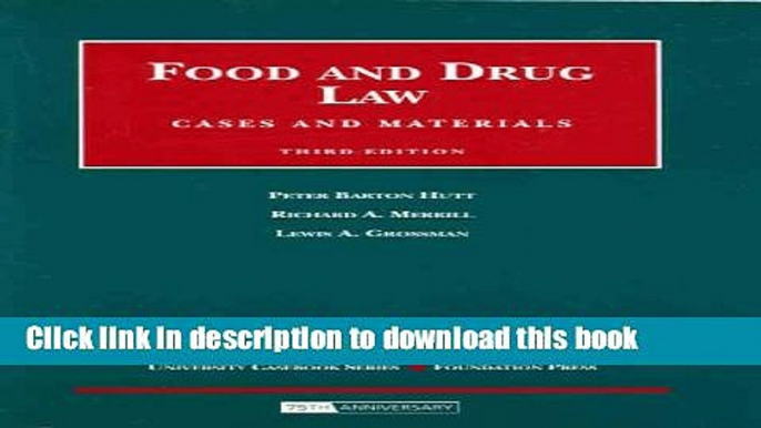 [PDF]  Food and Drug Law Statutory Supplement: Cases and Materials  [Download] Full Ebook