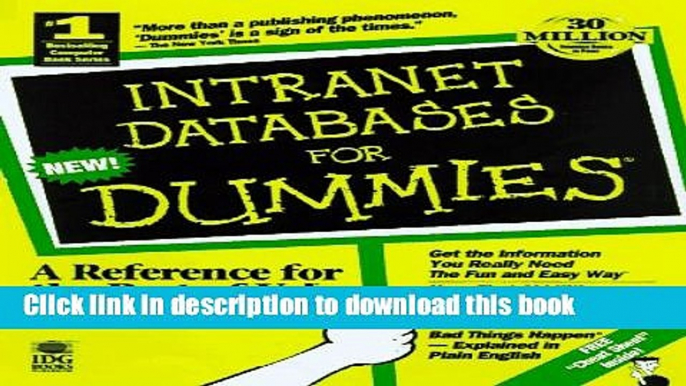 Read Intranet   Web Databases for Dummies Ebook Free