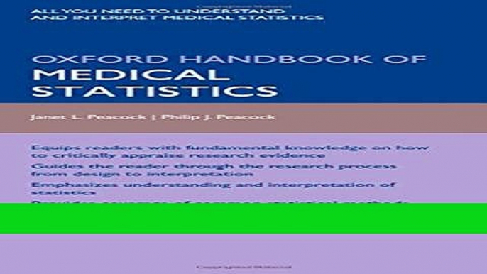 Download Books Oxford Handbook of Medical Statistics (Oxford Medical Handbooks) E-Book Download