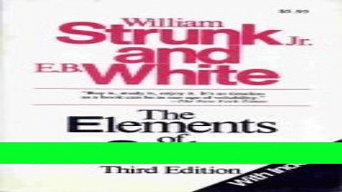 Read Books The Elements of Style, Third Edition ebook textbooks