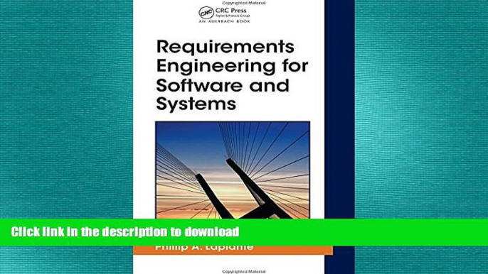 READ ONLINE Requirements Engineering for Software and Systems (Applied Software Engineering