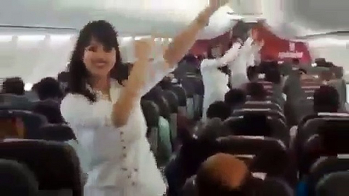 Air hostess dancing in plane Before Independece Day