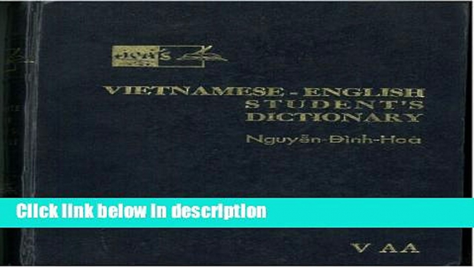 Books Vietnamese-English Student Dictionary, Revised   Enlarged Edition (English and Vietnamese