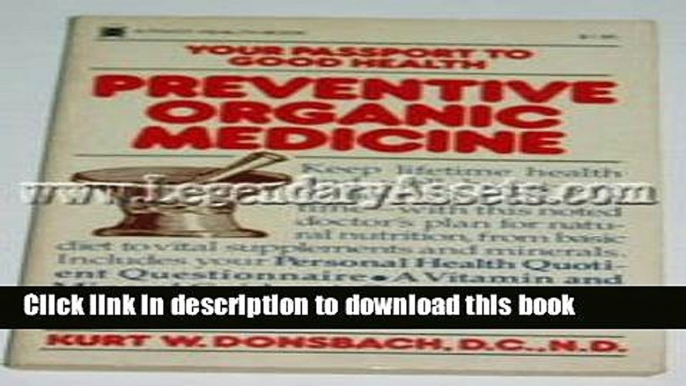 Books Preventive Organic Medicine Free Online