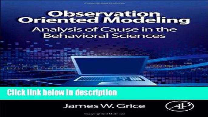 Ebook Observation Oriented Modeling: Analysis of Cause in the Behavioral Sciences (Elsevier