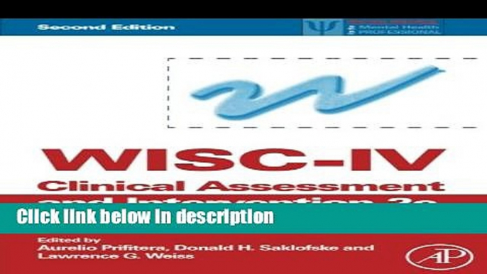 Ebook WISC-IV Clinical Assessment and Intervention, Second Edition Full Online