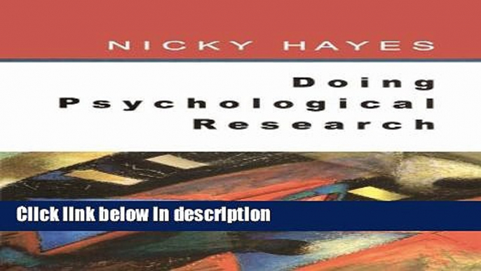 Books Doing Psychological Research Full Online