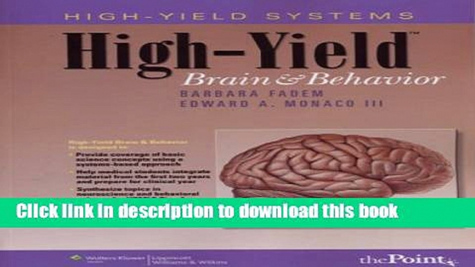 Books High-Yield(TM) Brain and Behavior (High-Yield Systems Series) Full Online