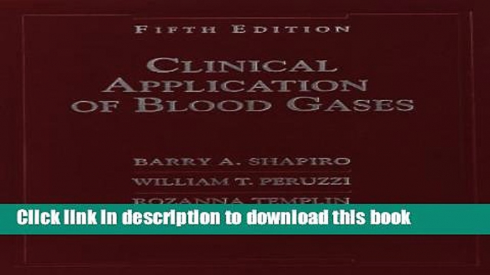 Books Clinical Application of Blood Gases Free Online