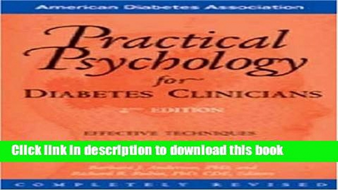 Books Practical Psychology for Diabetes Clinicians Full Online