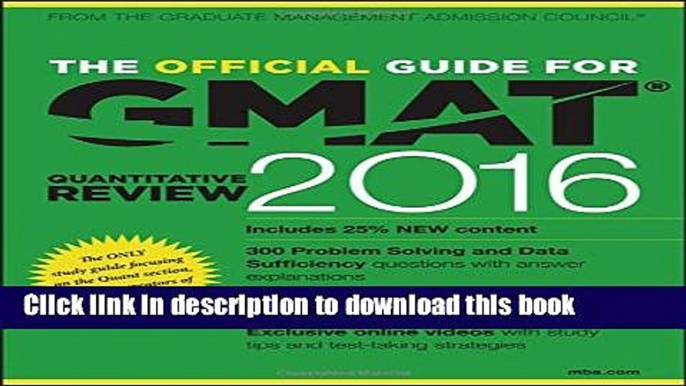 Books The Official Guide for GMAT Quantitative Review 2016 with Online Question Bank and Exclusive