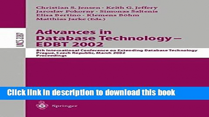 Ebook Advances in Database Technology - EDBT 2002: 8th International Conference on Extending