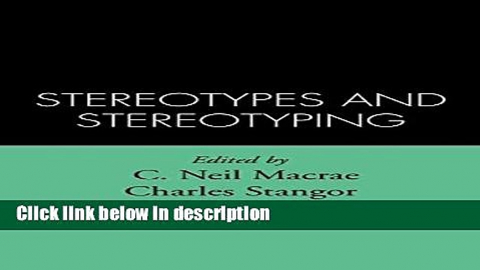 Books Stereotypes and Stereotyping Full Online