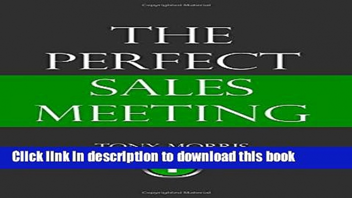 PDF  The Perfect Sales Meeting  {Free Books|Online