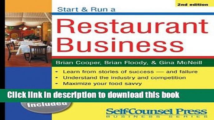 Books Start   Run a Restaurant Business (Start   Run Business Series) Free Online