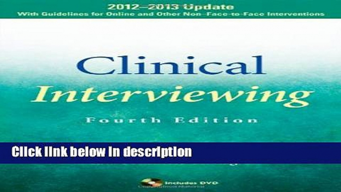 Books Clinical Interviewing: 2012-2013 Update Full Online