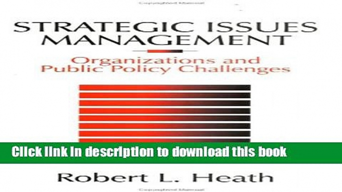 Ebook Strategic Issues Management: Organizations and Public Policy Challenges (SAGE Series in