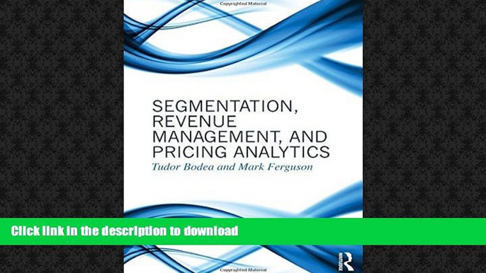 READ ONLINE Segmentation, Revenue Management and Pricing Analytics FREE BOOK ONLINE