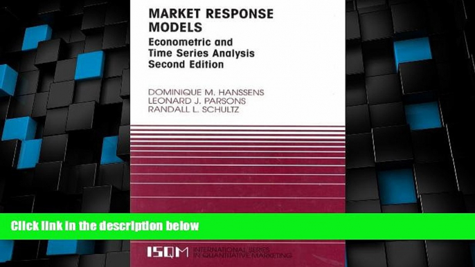 Full [PDF] Downlaod  Market Response Models: Econometric and Time Series Analysis (International