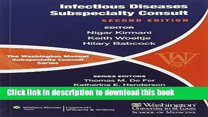 Ebook The Washington Manual of Infectious Disease Subspecialty Consult Free Download