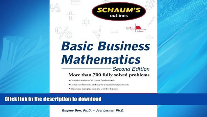 FAVORIT BOOK Schaum s Outline of Basic Business Mathematics, 2ed (Schaum s Outlines) READ EBOOK