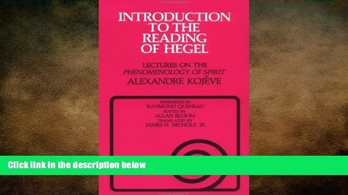 behold  Introduction to the Reading of Hegel: Lectures on the Phenomenology of Spirit