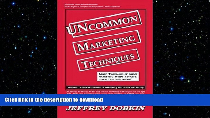 FAVORIT BOOK Uncommon Marketing Techniques: Thousands of Tips, Trick and Techniques in Low Cost