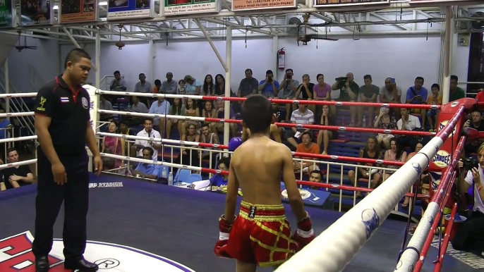 Owen (Sinbi Muay Thai- Red corner) fights at Bangla Stadium- 28.7.2016