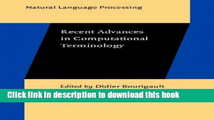 Ebook Recent Advances in Computational Terminology Free Online