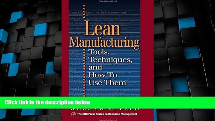 Big Deals  Lean Manufacturing: Tools, Techniques, and How to Use Them (Resource Management)  Best