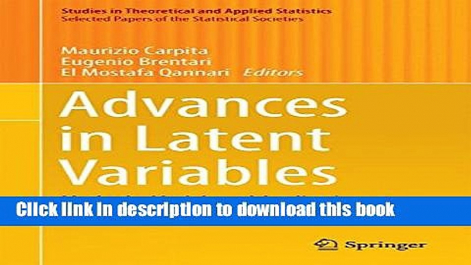 [PDF] Advances in Latent Variables: Methods, Models and Applications (Studies in Theoretical and