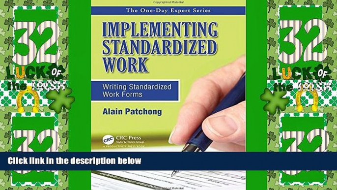 Big Deals  Implementing Standardized Work: Writing Standardized Work Forms (One Day Expert)  Best