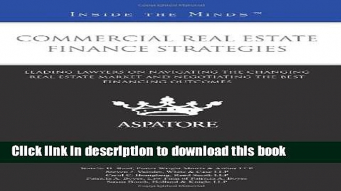 Ebook Commercial Real Estate Finance Strategies: Leading Lawyers on Navigating the Changing Real