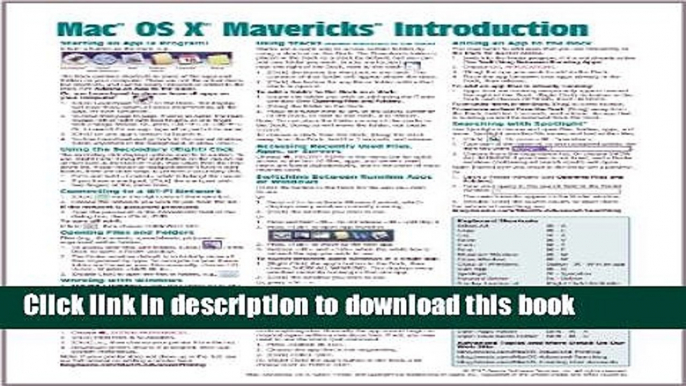 [Read PDF] Mac OS X Mavericks Introduction Quick Reference Guide (Cheat Sheet of Instructions,