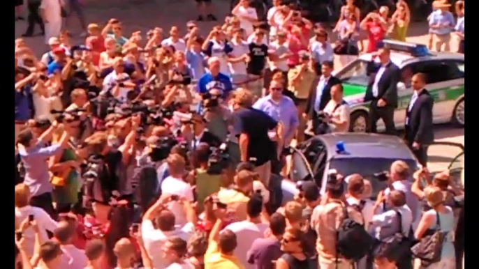 Dirk Nowitzki arriving at Wuerzburg townhall - Germany,  2011-06-28