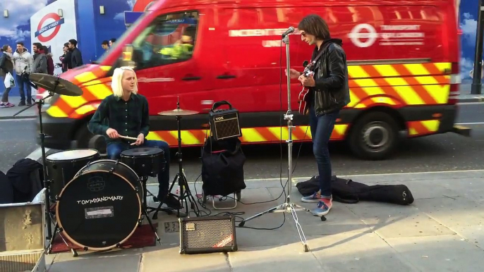 #TommyandMary performing/rocking out outside Bond Street Station IMG 8839