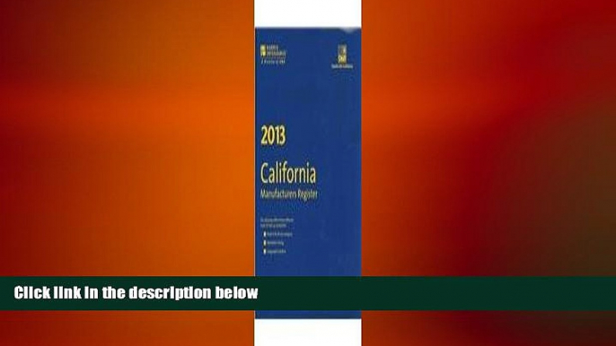 FREE DOWNLOAD  Harris California Manufacturers Directory 2013  BOOK ONLINE