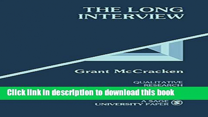 [Popular] The Long Interview (Qualitative Research Methods) Paperback Collection