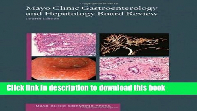 Ebook Mayo Clinic Gastroenterology and Hepatology Board Review Free Online