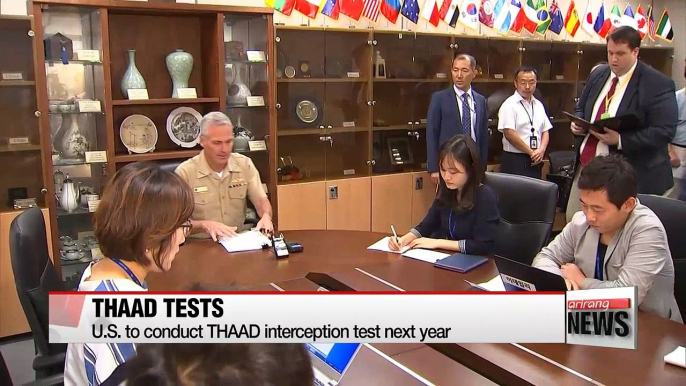 U.S. to conduct THAAD interception test next year