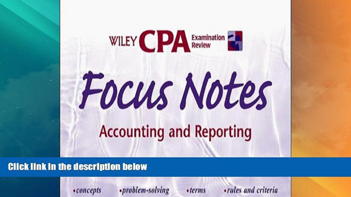 Must Have  Wiley CPA Examination Review Focus Notes, Accounting and Reporting (CPA Examination