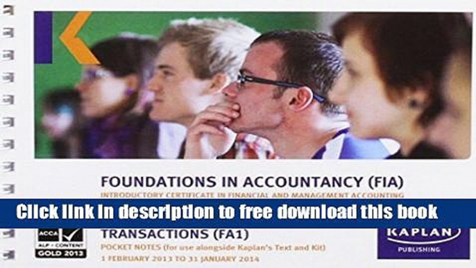 [Full] FA1 Recording Financial Transactions - Pocket Notes Online PDF