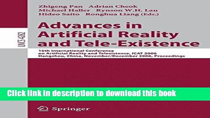 [Popular Books] Advances in Artificial Reality and Tele-Existence: 16th International Conference