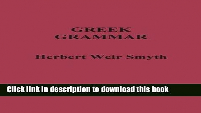 [Popular Books] Greek Grammar Full Online