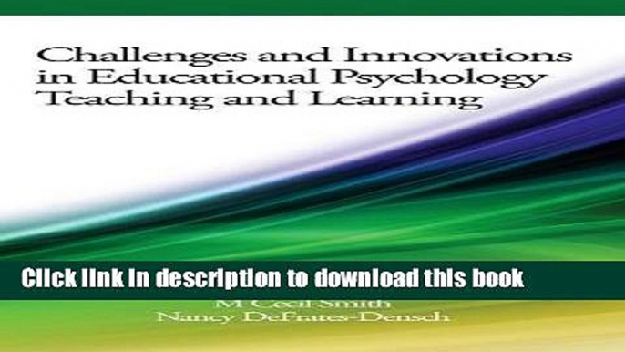 [Popular Books] Challenges and Innovations in Educational Psychology Teaching and Learning Free