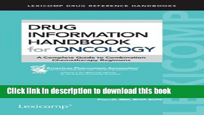 [Download] Drug Information Handbook for Oncology Hardcover Free