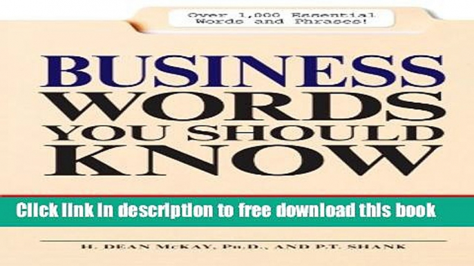 [Download] Business Words You Should Know: From accelerated Depreciation to Zero-based Budgeting -