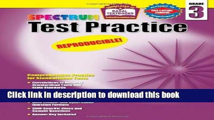 Download Spectrum Test Practice, Grade 3 Book Free